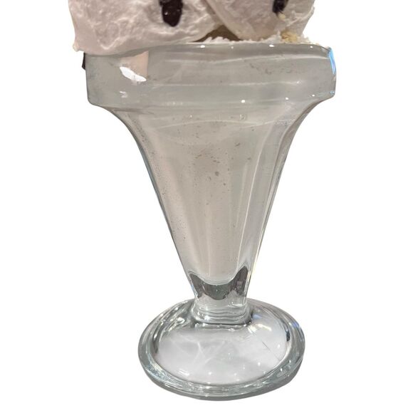 Faux Fake Ice Cream Sundae Parfait Food Display Heavy Glass Dish Realistic Decor - Picture 5 of 7